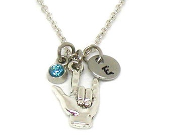 ASL I Love You Necklace, ASL I Love You Charm, I Love You Sign Language Necklace, ASL Jewelry, I Love You Hand Sign, American Sign Language