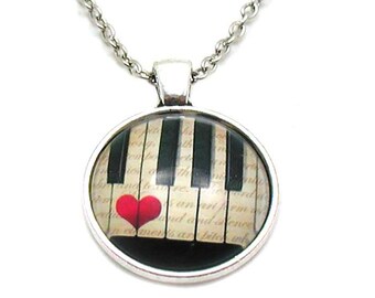 Piano Necklace, Musicians Necklace, Piano Keys Charm, Picture Necklace, Photo Necklace, Music Lover Necklace, Musical Jewelry, Music Teacher