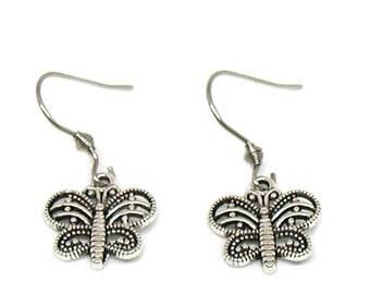 Dainty Butterfly Earrings, Butterfly Charm, Butterfly Jewelry, Tiny Butterfly Earrings, Butterfly Lover Gift, Monarch Butterfly Earrings