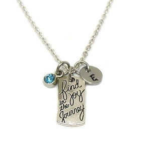 Find Joy In The Journey Necklace, Charm Necklace, Charm Jewelry, Inspirational Necklace, Motivational Necklace, Best Friend, Quote Charm