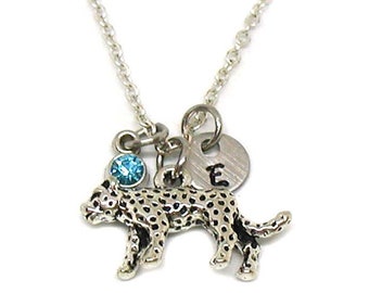 Cheetah Necklace, Silver Cheetah, Leopard Necklace, Cheetah Jewelry, Wildlife Pendant, Animal Necklace, Cheetah Charm, Animal Lover Charm