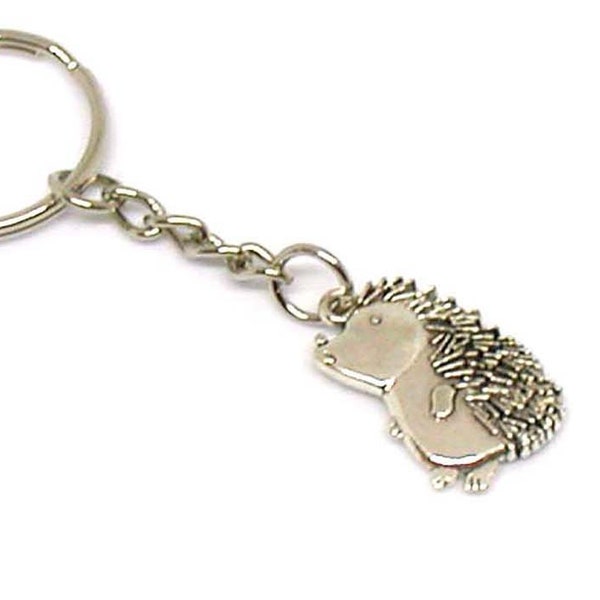 Hedgehog Keychain, Hedgehog Key Ring, Silver Hedgehog Charm, Hedgehog Gifts, Personalized Keychain, Hedgehog Lover, Hedgehog Accessories