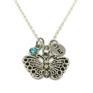 Butterfly Necklace, Charm Necklace, Butterfly Charm, Butterfly Jewelry, Butterfly Pendant, Monarch Butterfly, Gift Under 20, Customized Gift