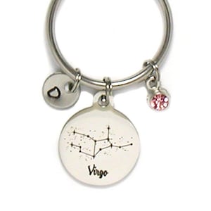 Virgo Key Chain, Virgo Constellation, Zodiac Keychain Gift, Birthday Gift, Virgo Charm, Constellation Charm, Zodiac Gift, Zodiac Charm Gift
