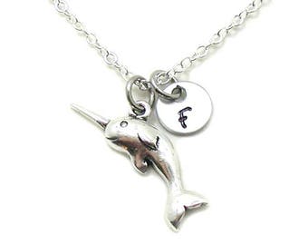 Narwhal Necklace, Charm Necklace, Charm Jewelry, Baby Narwhal Necklace, Narwhal Jewelry, Narwhal Charm, Jewelry Gift, Unicorn Of The Sea
