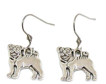 Pug Earrings, Pug Charm, Pug Dog, Pug Jewelry, Dog Jewelry, Dog Earrings, Pug Gift, Dog Gift, Pug Lover Gift, Pet Earrings, Pet Jewelry Gift
