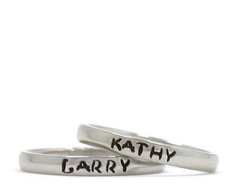 Personalized Stacking Ring, Custom Ring, Stainless Steel Ring, Stacking Ring, Custom Name Ring, Hand Stamped Stacking Ring, Christmas Gift