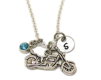 Motorcycle Necklace, Charm Necklace, Charm Jewelry, Motorcycle Pendant, Biker Chick Jewelry, Girlfriend Gift, Jewelry Gift, Biker Necklace