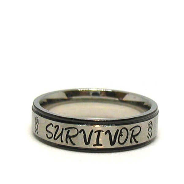 Cancer Survivor Ring, Stainless Steel Ring, Personalized Ring, Custom Ring, Hand Stamped Ring, Breast Cancer Survivor Ring, Beat Cancer Ring