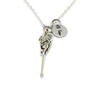Lacrosse Necklace, Lacrosse Team Gift, Lacrosse Mom, Lacrosse Stick Necklace, Lacrosse Jewelry, Lacrosse Charm, Sports Charm, Lacrosse Gift