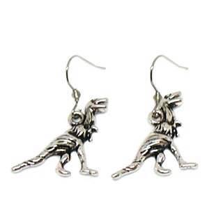 Dinosaur Earrings, Dinosaur Charm, Dinosaur Jewelry, Silver Dinosaur Gift, Velociraptor Earrings, Velociraptor Charm, Prehistoric Earrings