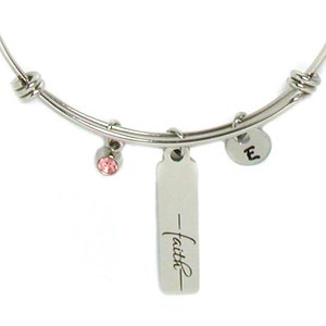 Faith Bracelet, Faith Bangle, Faith Jewelry, Believe Bangle, Faith Charm, Believe Bracelet, Have Faith Bracelet, Christian Bracelet Gift