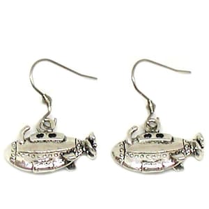 Submarine Earrings, Submarine Charm, Submarine Jewelry, Silver Submarine, Sub Earrings, Navy Earrings, Navy Jewelry, Navy Charm, Marine Boat