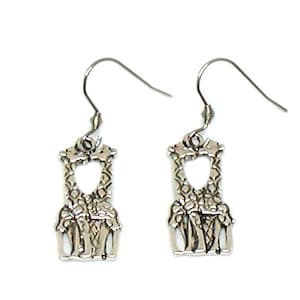 Giraffe Earrings, Giraffe Charm, Giraffe Jewelry, Silver Giraffe, Zoo Animal Earrings, Animal Jewelry, Giraffe Gift, Giraffe Lover Earrings