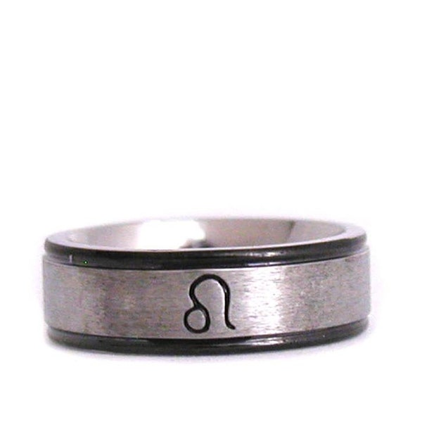 Leo Ring, Custom Ring, Stainless Steel Ring, Name Ring Gift, Astrology Ring, Custom Name Ring, Astrological Gift, Zodiac Ring, Birthday Gift