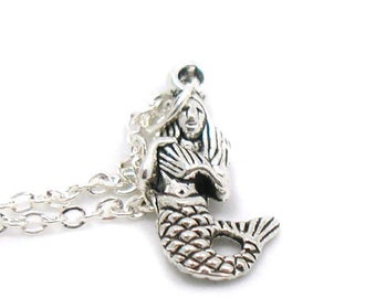 Mermaid Necklace, Charm Necklace, Charm Jewelry, Mermaid Pendant, Mermaid Charm, Fantasy Necklace, Mermaid Jewelry, Mermaid, Gift Under 20