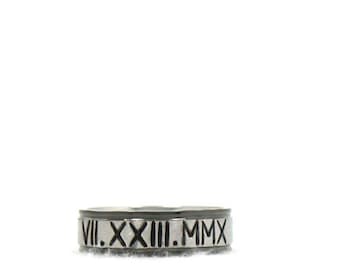 Roman Numeral Ring, Stainless Steel Ring, Custom Class Ring, Personalized Roman Numeral Ring, 2023 Class Ring Gift, Date Ring, Graduate Gift