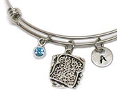 Sandwich Bracelet, Sandwich Bangle, Food Jewelry, Expandable Bracelet, Birthstone Bangle, Grilled Cheese Charm, Foodie Gift, BLT Sandwich