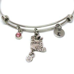 Cookie Jar Bracelet, Cookie Jar Bangle, Expandable Bracelet, Cookie Charm, Baker Gift, Baking Jewelry, Baking Charm Gift, Cookies Charm Gift
