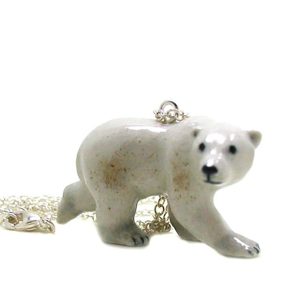 Polar Bear Necklace, Charm Necklace, Charm Jewelry, Bear Pendant, Polar Bear Jewelry, Polar Bear Charm, Arctic Bear Charm, Wildlife Necklace