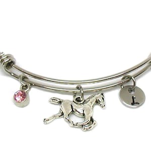 Horse Bracelet, Equestrian Bangle, Horse Jewelry, Horse Lover Charm, Equestrian Bracelet, Horse Bangle Gift, Horseback Riding Bracelet Gift