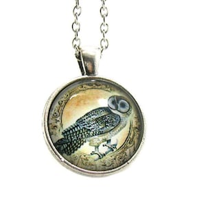 Owl Necklace, Owl Pendant, Charm Necklace, Charm Jewelry, Owl Jewelry, Night Owl Necklace, Silver Owl Necklace, Owl Charm, Barn Owl Charm