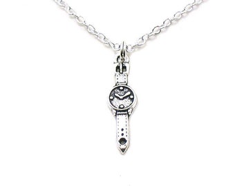 Wristwatch Necklace, Clock Necklace, Wristwatch Jewelry, Wristwatch Pendant, Clock Charm, Watch Charm, Watch Necklace, Timepiece Jewelry