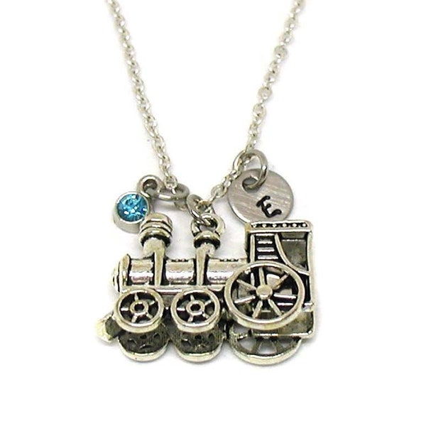 Train Necklace, Train Charm Necklace, Train Jewelry, Silver Train Charm, Steam Engine Train Necklace, Locomotive Necklace, Steam Engine Gift