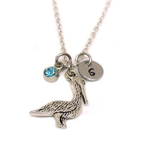 Pelican Necklace, Pelican Charm, Pelican Jewelry, Bird Necklace Gift, Pelican Gift, Water Fowl Charm, Custom Necklace, Personalized Gift