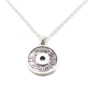 Dumbbell Necklace, Charm Jewelry, Fitness Jewelry, Silver Dumbbell , Dumbbell Pendant, Exercise Jewelry, Dumbbell Charm, Weight Training