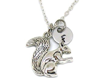 Squirrel Necklace, Squirrel Lover Necklace, Squirrel Pendant, Squirrel Jewelry, Squirrel Charm, Critter Necklace, Forest Animal Necklace