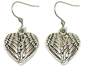Heart Wing Earrings, Wing Charm, Heart Charm, Memorial Jewelry, Memorial Gift, Wing Heart Earrings, Memorial Earrings, Wing Earrings Gift