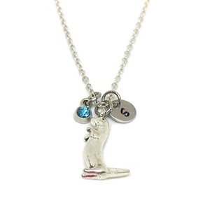 Otter Necklace, Tiny Otter, Tiny River Otter, Silver Otter Pendant, Otter Jewelry, Otter Charm, Jewelry Gift, Zoo Animal, Animal Lover Gift