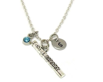 Flute Necklace, Flute Charm Necklace, Music Necklace, Music Teacher Gift, Silver Flute Pendant, Musical Instrument Charm, Music Band Charm