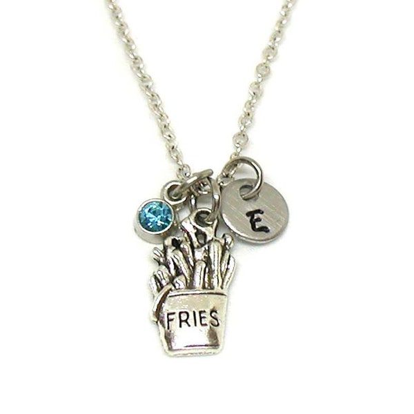 Fries Necklace, French Fries Necklace, Fries Jewelry, Silver French Fries, Fries Pendant, French Fry Necklace, Fries Charm, French Fry Charm