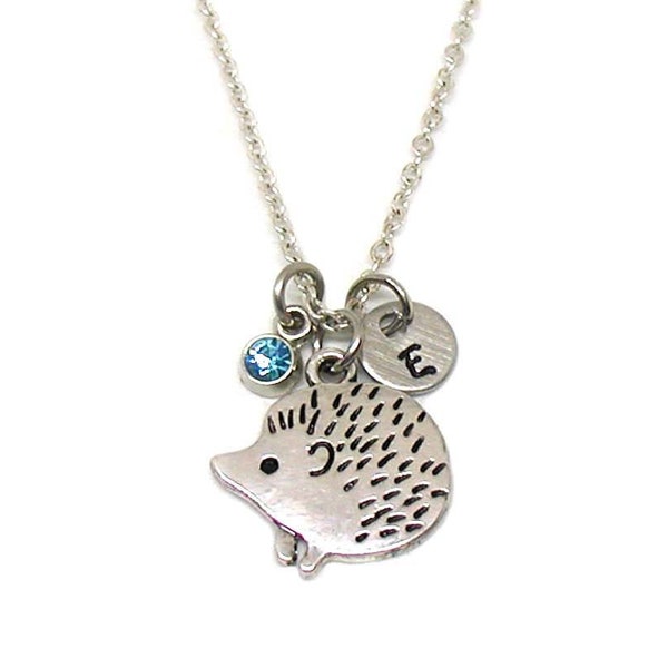 Hedgehog Necklace, Hedgehog Pendant, Hedgehog Charm, Silver Hedgehog Necklace, Hedgehog Lover, Hedge Hog Charm, Personalized Hedgehog Gift