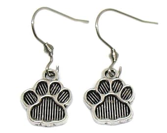 Dog Paw Earrings, Dog Paw Print Charm, Paw Print Earrings, Dog Jewelry, Dog Earrings, Dog Lover Earrings Gift, Paw Charm, Pet Earrings Gift