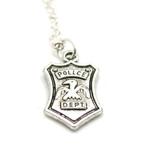Police Officer Necklace, Charm Necklace, Police Wife, Police Badge Necklace, Police Jewelry, Police Wife Jewelry, Police Shield, Police Mom