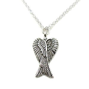 Angel Wing Necklace, Wing Charm Jewelry, Wing Pendant, Antique Silver Wing Necklace, Remembrance Necklace, Guardian Angel, Silver Angel Wing