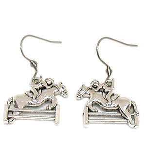 Steeplechase Earrings, Horse Charm, Equestrian Jewelry, Silver Horse, Equestrian Earrings, Horse Jewelry, Equestrian Lover, Horse Lover Gift