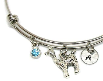 Llama Bracelet, Llama Bangle, Llama Jewelry, Expandable Bracelet, Llama Gift, Farm Animal Bracelet, Farm Animal Bangle, Alpaca Bracelet Gift