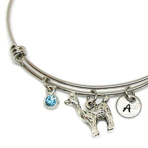 Llama Bracelet, Llama Bangle, Llama Jewelry, Expandable Bracelet, Llama Gift, Farm Animal Bracelet, Farm Animal Bangle, Alpaca Bracelet Gift