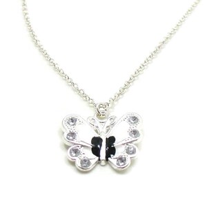 White Butterfly Necklace, Charm Necklace, Butterfly Charm Jewelry, Butterfly Pendant, Silver Butterfly Jewelry, Jewelry Gift, Gift Under 20