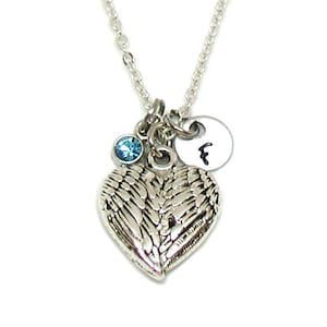 Heart Wing Necklace, Wing Heart Pendant, Wing Charm, Heart Charm, Memorial Jewelry, Memorial Necklace, Remembrance Necklace, Heart Necklace