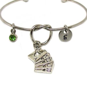 Poker Knot Bracelet, Straight Flush Knot Bangle, Poker Jewelry, Expandable Bracelet, Gambling Gift, Poker Night Bracelet, Card Game Bracelet