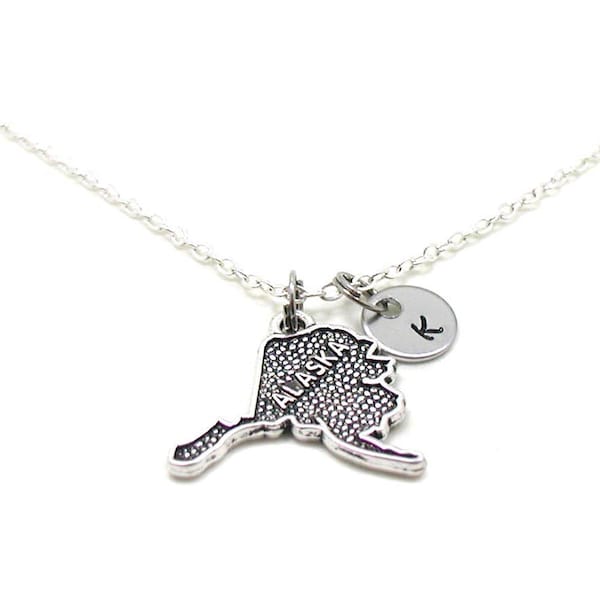 Alaska Necklace, State Of Alaska Necklace, Personalized Necklace, Initial Necklace, Alaska Charm, State Jewelry, State Necklace, Customized