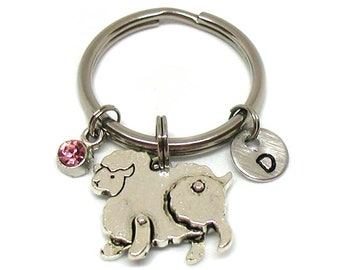 Sheep Keychain, Fluffy Sheep Keychain, Sheep Key Chain, Farm Animal Keychain, Farm Animal Charm, Sheep Charm, 3D Sheep, Sheep Key Ring Gift