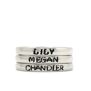Personalized Stacking Ring, Custom Ring, Stainless Steel Ring, Stacking Ring, Custom Name Ring, Hand Stamped Stacking Ring, Anniversary Gift
