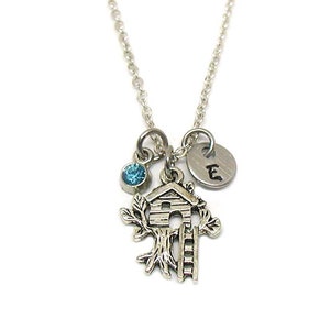Tree House Necklace, Silver Tree House Charm, Treehouse Charm, Childhood Gift, Best Friends Necklace, Clubhouse Necklace, Tree House Pendant