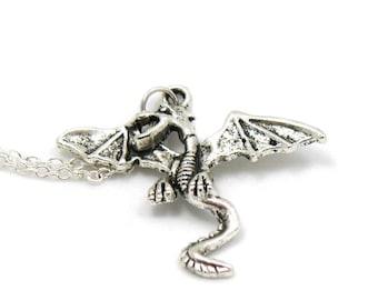 Dragon Necklace, Charm Necklace, Fairytale Dragon, Dragon Pendant, Dragon Jewelry, Fantasy Necklace, Fantasy Jewelry, Dragon Charm, Mythical